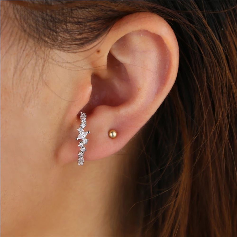white gold Zirconia earring - Picture 5 of 6